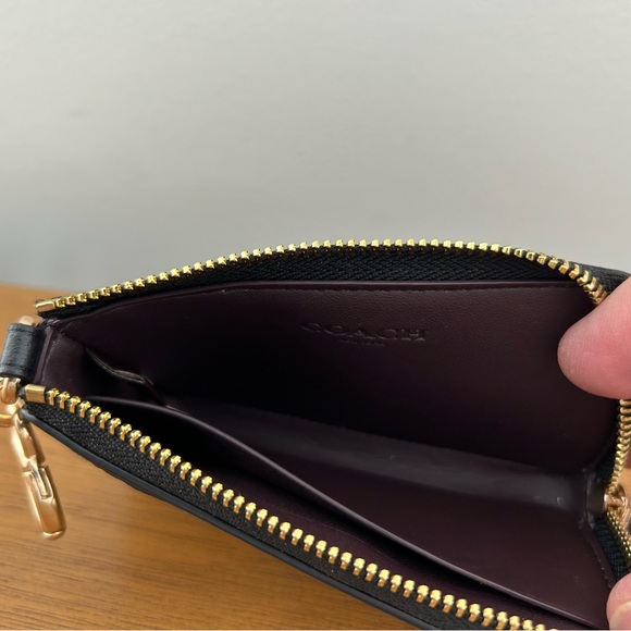 Coach Signature Brown and Black Key Pouch - Picture 4 of 5